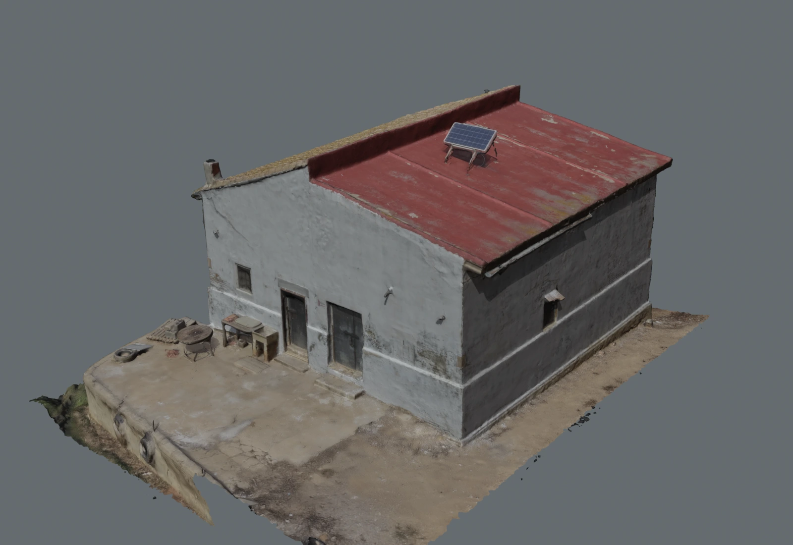 Modelo fotogramétrico real de un edificio, con fachadas y cubiertas